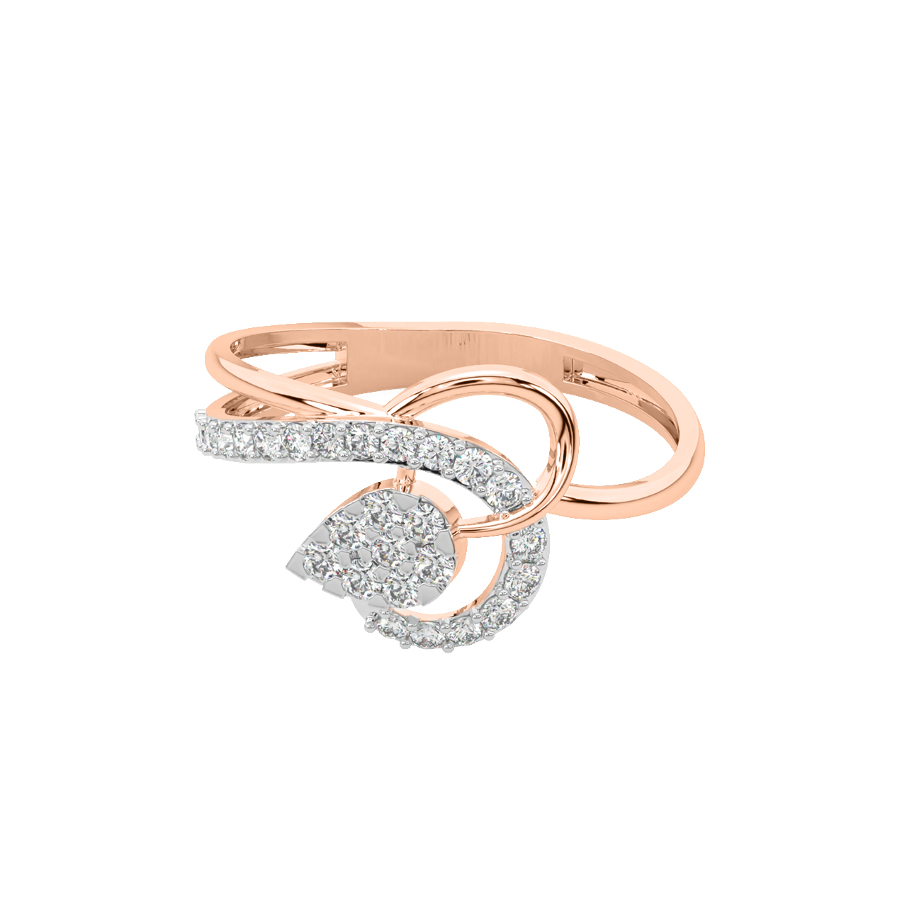 Treble Round Diamond Engagement Ring
